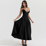 Suninheart Elegant Strapless Midi Party Dress 2023