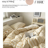 Washed Cotton Crepe Striped Quilt Set with Pillowcases 3-4