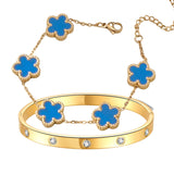 2pcs Sparkle Stainless Steel Bracelets for Women