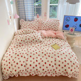 4pcs Floral Korean Lace Duvet Cover Set