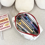 Quilted Cotton Retro Cherry Travel Cosmetic Bag  Clean Vanilla Store