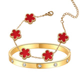 2pcs Sparkle Stainless Steel Bracelets for Women