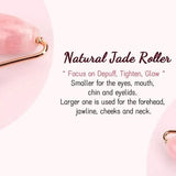 Natural Pink Rose Roller Gua Sha Set Facial Body Massager Roller Face Lifting Beauty Massage Tools Rose Quartz Jade Stone Massage Set - Clean Vanilla