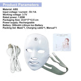 LED Facial Mask Photon Therapy 7 Colours Red Light Face Skin Rejuvenation - Clean Vanilla