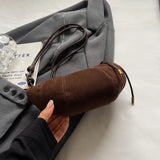 LEFTSIDE 2024 Retro Splicing Leather Shoulder Bag