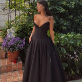 Suninheart Elegant Strapless Midi Party Dress 2023