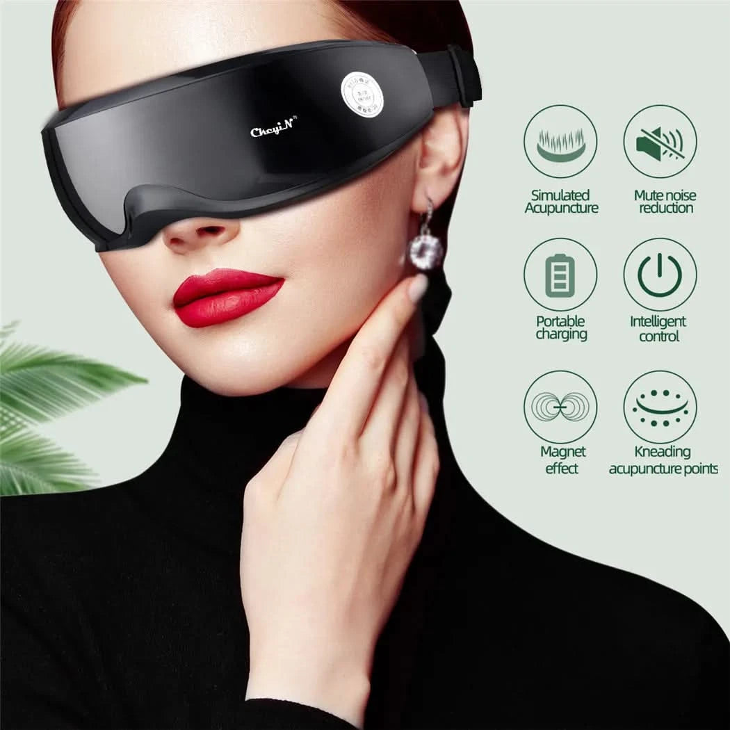 Eye Massager Magnetic Therapy Vibrator Smart Eye Massage Instrument Removal 9 Modes Relieves Fatigue Eyeball Massage - Clean Vanilla