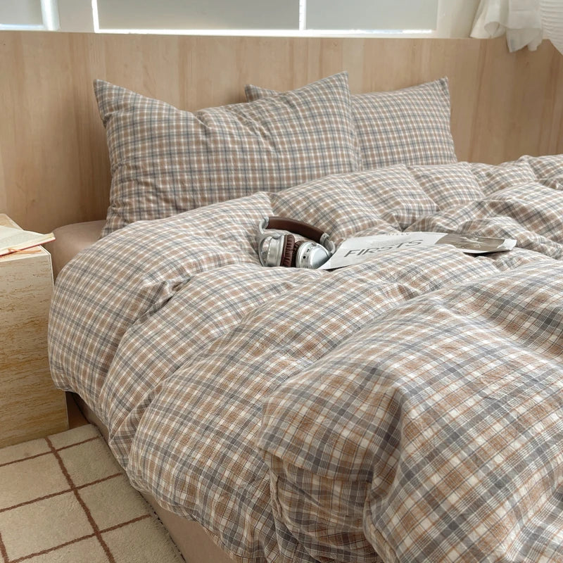 Korean Cotton Pink Stripes Duvet Cover 150x200 Size