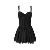 Women Summer Lace Corset Mini Dress - Tuscany