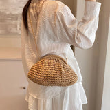 2024 Summer Straw Weaving Crossbody Bag - Shell Design