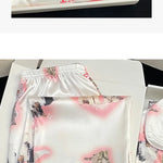 Kawaii Youth Girl's Cute Cat Satin PJs Set  Clean Vanilla Store