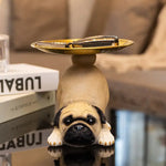 Creative Pug Statue Tray for Keys and Candy  Clean Vanilla Store