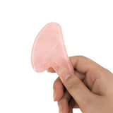 Natural Rose Quartz Gua Sha Roller Set for Face