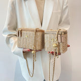 Mini Straw Bucket Crossbody Bag For Women 2021 Summer