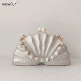 Original Shell Half Room Beaded Bag Clutch