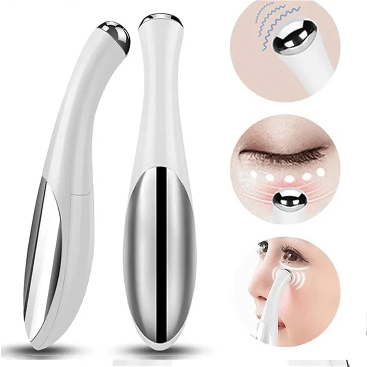 Electric eye massager for vibration, wrinkle removal, anti-aging, eye massage, removal of dark circles, beauty, eye care - Clean Vanilla