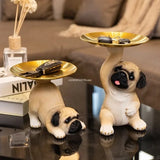 Creative Pug Statue Tray for Keys and Candy  Clean Vanilla Store