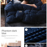 Ultra Soft Velvet Corduroy Duvet Cover Set 3pcs
