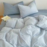 Simple Pink Stripe Bedding Set with Pillowcases 3pcs