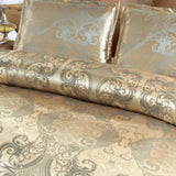 Floral Jacquard Satin Duvet Cover Set, 3 Piece