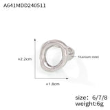 Gold Plated 316L Stainless Steel Big Ring for Women