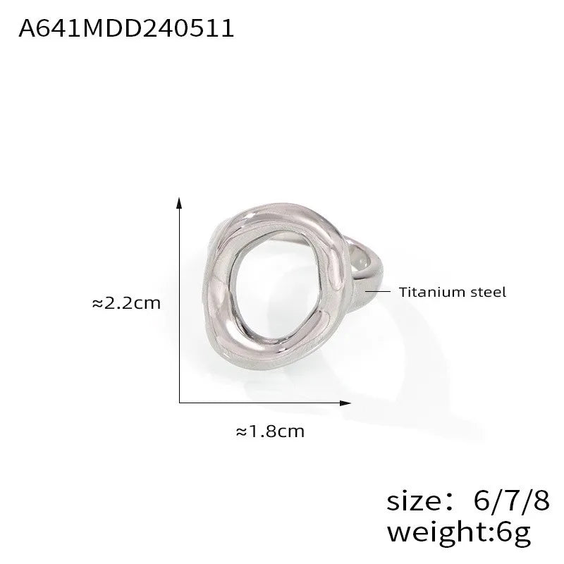 Gold Plated 316L Stainless Steel Big Ring for Women