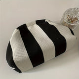 Simple Style Striped Clutch Bag, Lightweight Purse