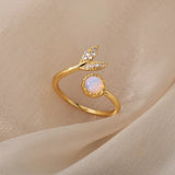 Luxury Zircon Geometric Ring for Women, Gold Color
