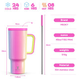 Meoky 40oz Tumbler with Straw, Insulated Car Mug