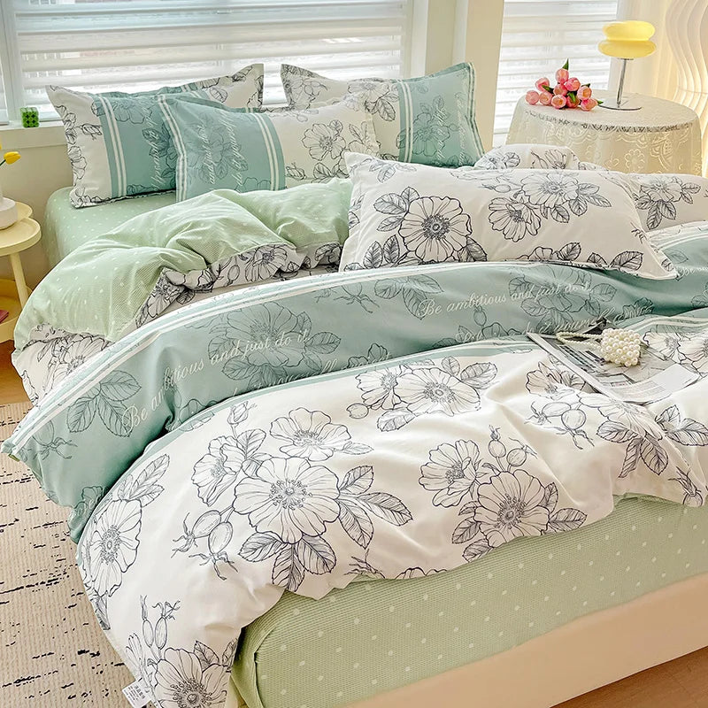 Fresh Style 100% Cotton Bedding Set 4pcs