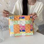 Quilted Cotton Retro Cherry Travel Cosmetic Bag  Clean Vanilla Store
