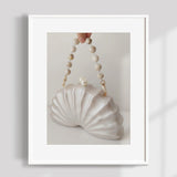 Original Shell Half Room Beaded Bag Clutch
