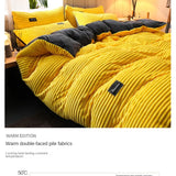 Ultra Soft Velvet Corduroy Duvet Cover Set 3pcs