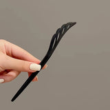 New Women Fashion Simple Black Wood Hairpin