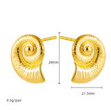 Vintage Gold Plated Snail Shell Earrings for Women