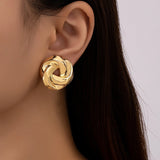 Geometry Twists UV Golden Stud Earrings for Women