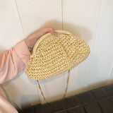2024 Summer Straw Weaving Crossbody Bag - Shell Design
