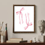 Trendy Watercolor Pink Bows Poster Art Decor  Clean Vanilla Store