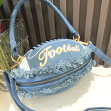 Luxury Designer Denim Ball Shape Evening Clutch Bag
