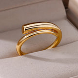 Gold Color Stainless Steel Rings for Women Men