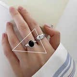 VENTFILLE 925 Sterling Silver Water Droplets Cross Ring
