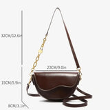Small Leather Saddle Armpit Bags for Women Summer