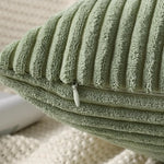 Green Luxury Corduroy Striped Cushion Covers 45x45CM  Clean Vanilla Store