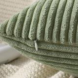 Green Luxury Corduroy Striped Cushion Covers 45x45CM  Clean Vanilla Store