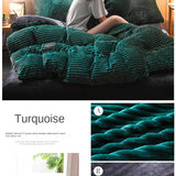 Ultra Soft Velvet Corduroy Duvet Cover Set 3pcs