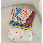 Quilted Cotton Retro Cherry Travel Cosmetic Bag  Clean Vanilla Store