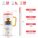 Meoky 40oz Tumbler with Straw, Insulated Car Mug