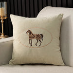 American Hand-Embroidered Cushion Cover Horse Pattern 45cm  Clean Vanilla Store