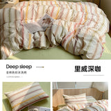 Korean Cotton Pink Stripes Duvet Cover 150x200 Size