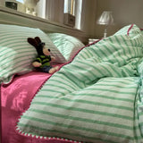 Ins Nordic Stripe Duvet Cover Set Minimalist Bedding